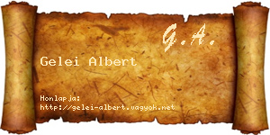Gelei Albert névjegykártya